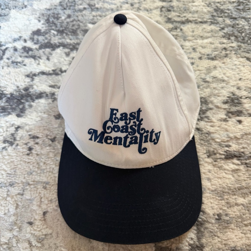 Barstool East Coast Mentality White and Navy Blue Baseball Cap